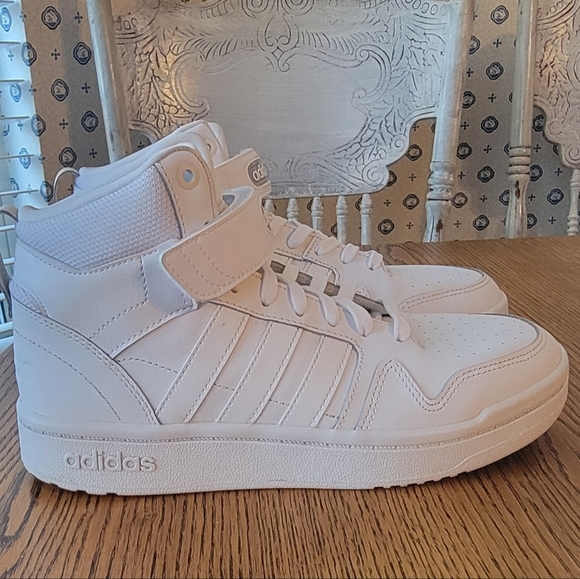 Adidas White Leather Mid Sneakers - Picture 5 of 8